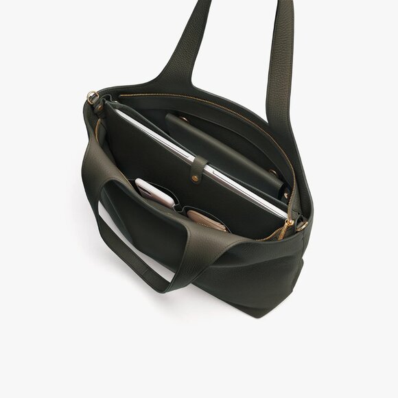 Cuyana System Zipper Tote in Dark Olive - Picture 2 of 8